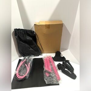 New Pink 3-in-1 Pilates Foldable Board & Exercise Equipment Stretch Bands